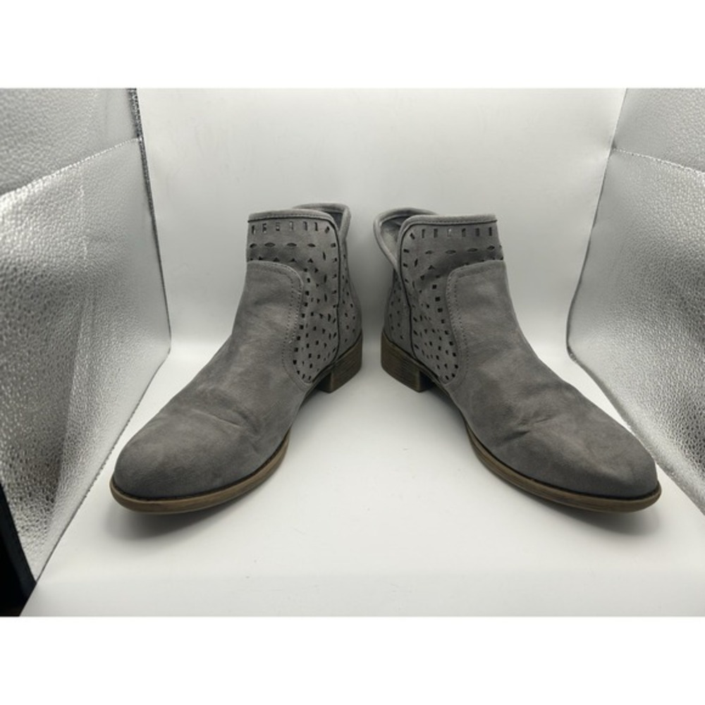 Rampage Gray Faux‎ Suede Ankle Booties Women's SZ 9.5